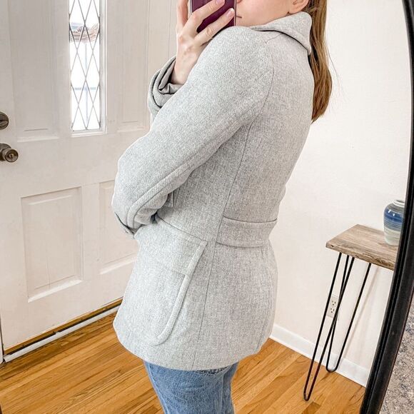 J Crew Stadium Cloth Wool Double Breasted Pea Coat 2 - Picture 2 of 10